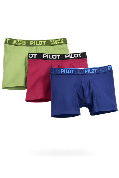 Boxer Pilot Set X3| Ref. 25-20 |Vino tinto – Verde Militar – Azul oscuro