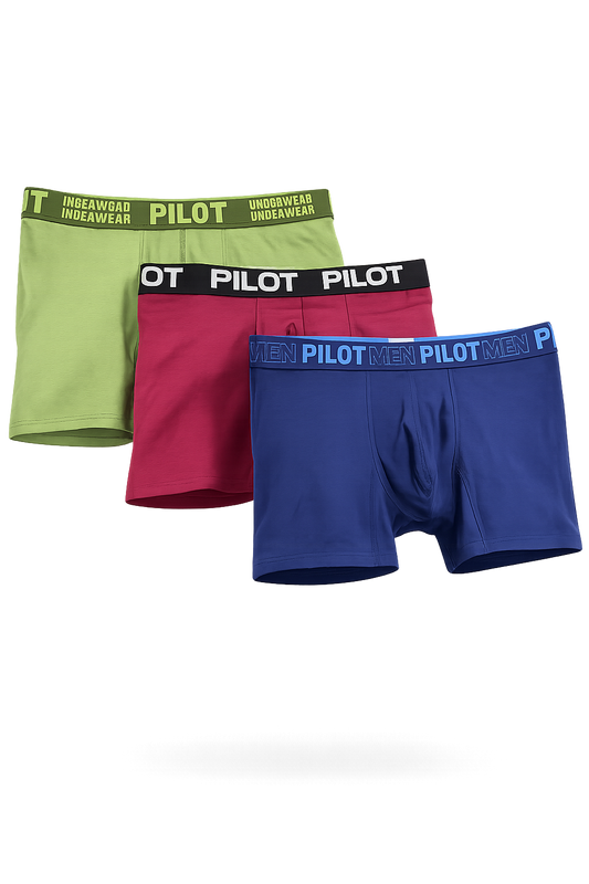 Boxer Pilot Set X3| Ref. 25-20 |Vino tinto – Verde Militar – Azul oscuro