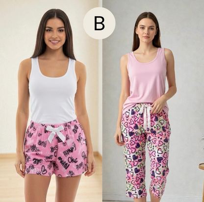 Combo  1 Pijama Short + 1 Pijama Capri | Ref 25618-25718 |