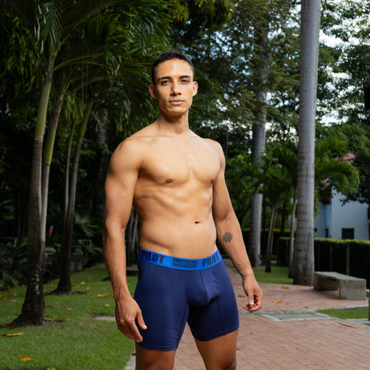 Boxer Pilot Set X3 | Talla XL | Blanco – Azul oscuro – Verde