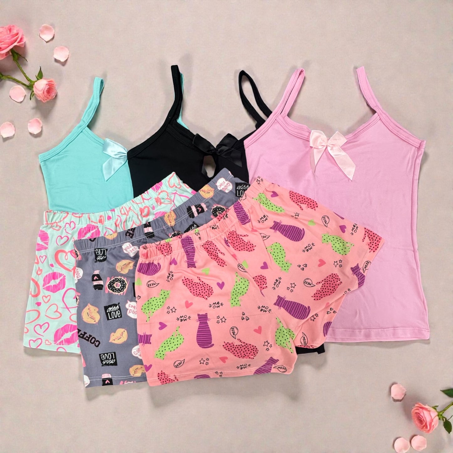 Pijama Paquete X3 Unidades | Ref 192-18 |Azul Cielo - Lila - Negro